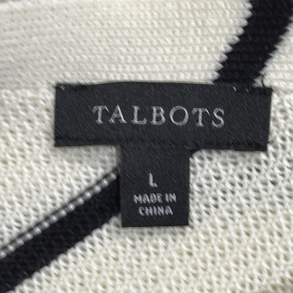 Talbots Fine Stripe LS V-Neck Pullover Sweater Size Large - NWOT - Picture 4 of 5